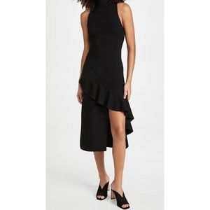 Alice + Olivia Angelia Double Knit Ruffle Dress Black
